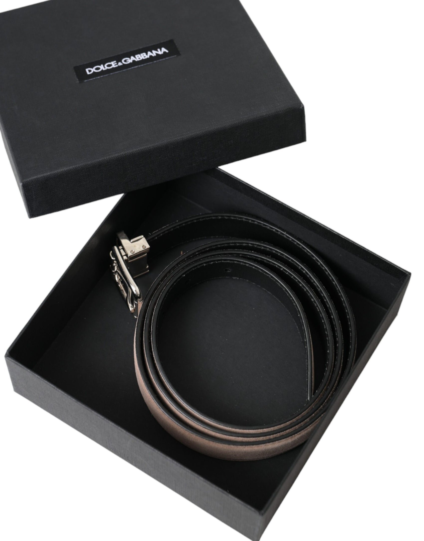 Cintura uomo in pelle scamosciata beige con fibbia argentata