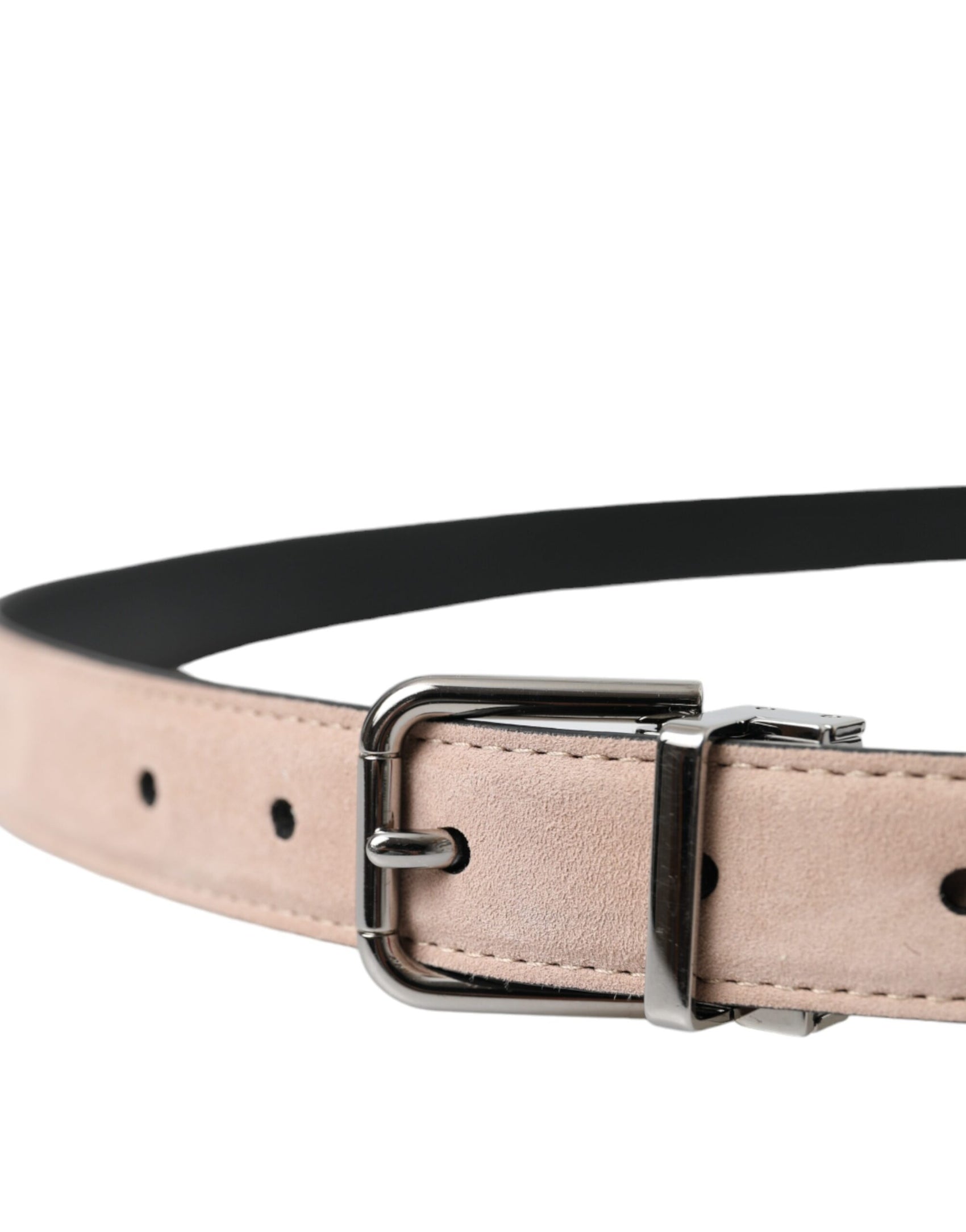 Cintura uomo in pelle scamosciata beige con fibbia argentata