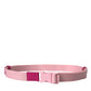 Pink Canvas Stretch Plastic Buckle Women Belt