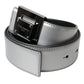 Silver Leather Square Metal Buckle Belt