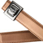 Bronze Leather Square Metal Buckle Belt