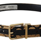 Multicolor Jacquard Leather Logo Buckle Belt