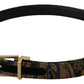 Multicolor Jacquard Leather Logo Buckle Belt