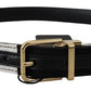 White Black Patchwork Gold Metal Buckle Belt