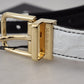 White Black Patchwork Gold Metal Buckle Belt