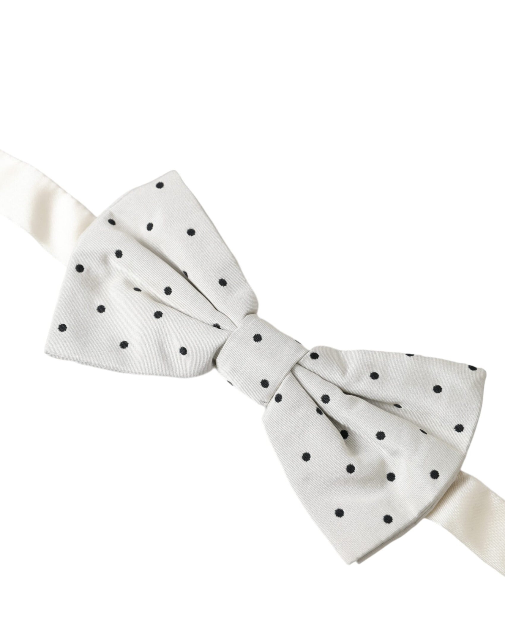 Weiß-schwarze Polka Dot Polyester Fliege für Herren