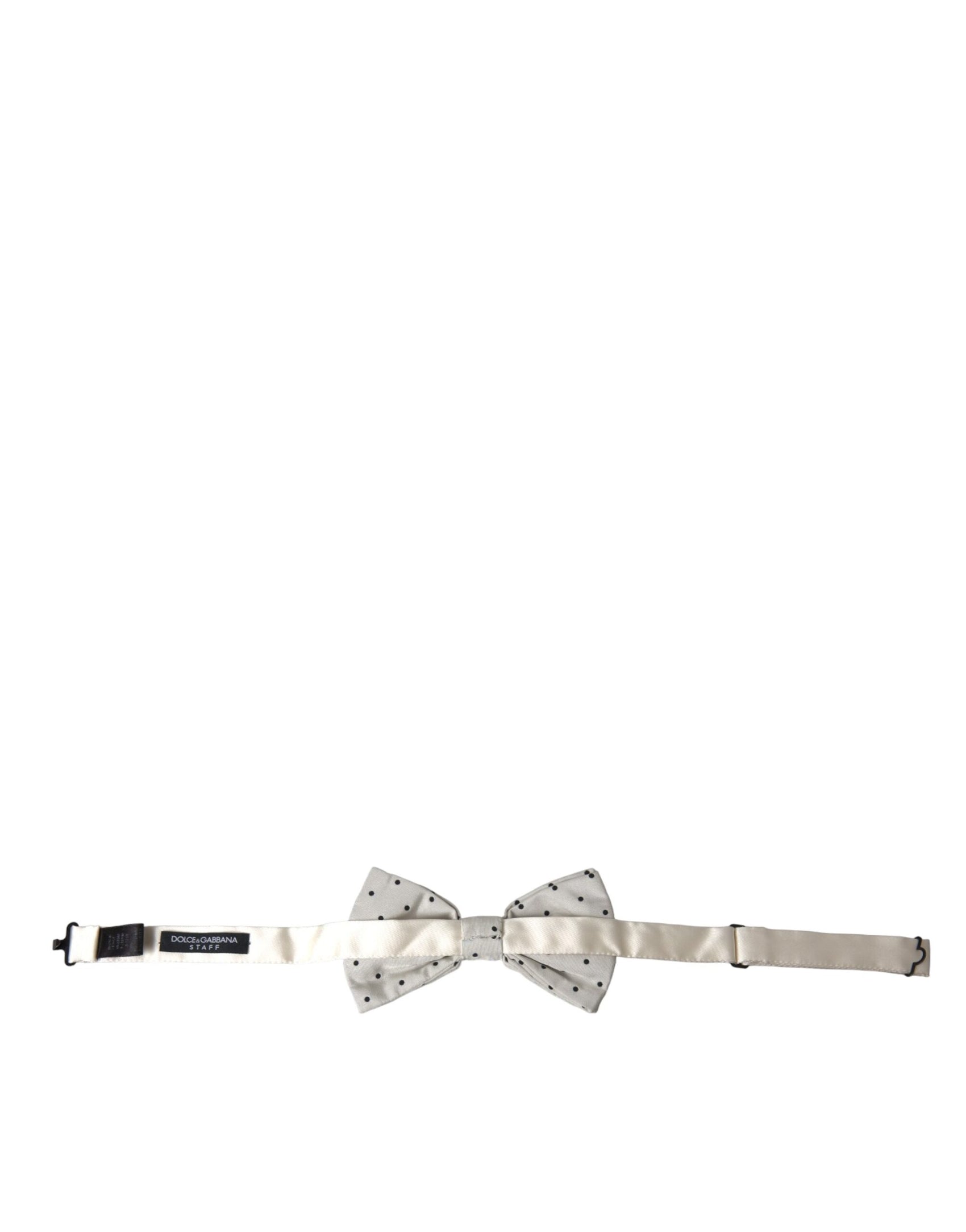 Weiß-schwarze Polka Dot Polyester Fliege für Herren