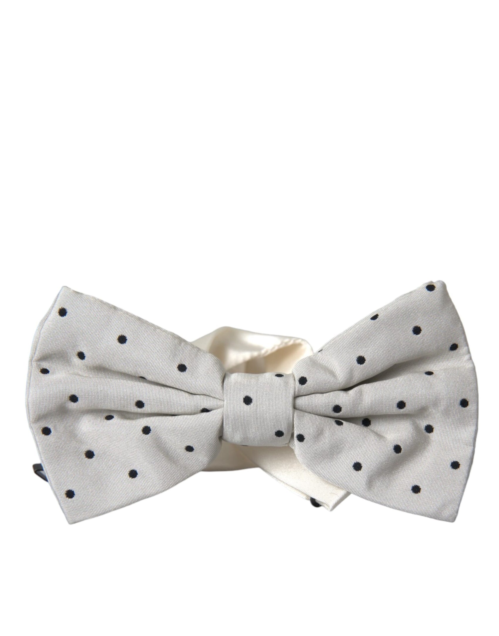 Weiß-schwarze Polka Dot Polyester Fliege für Herren