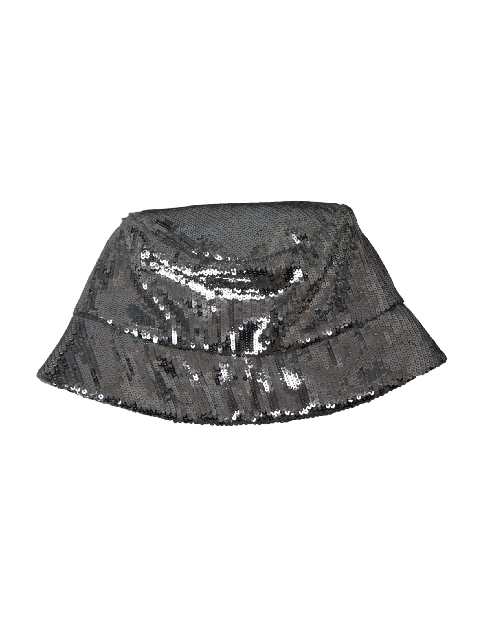 Cappello da pescatore in nylon con paillettes argento da uomo