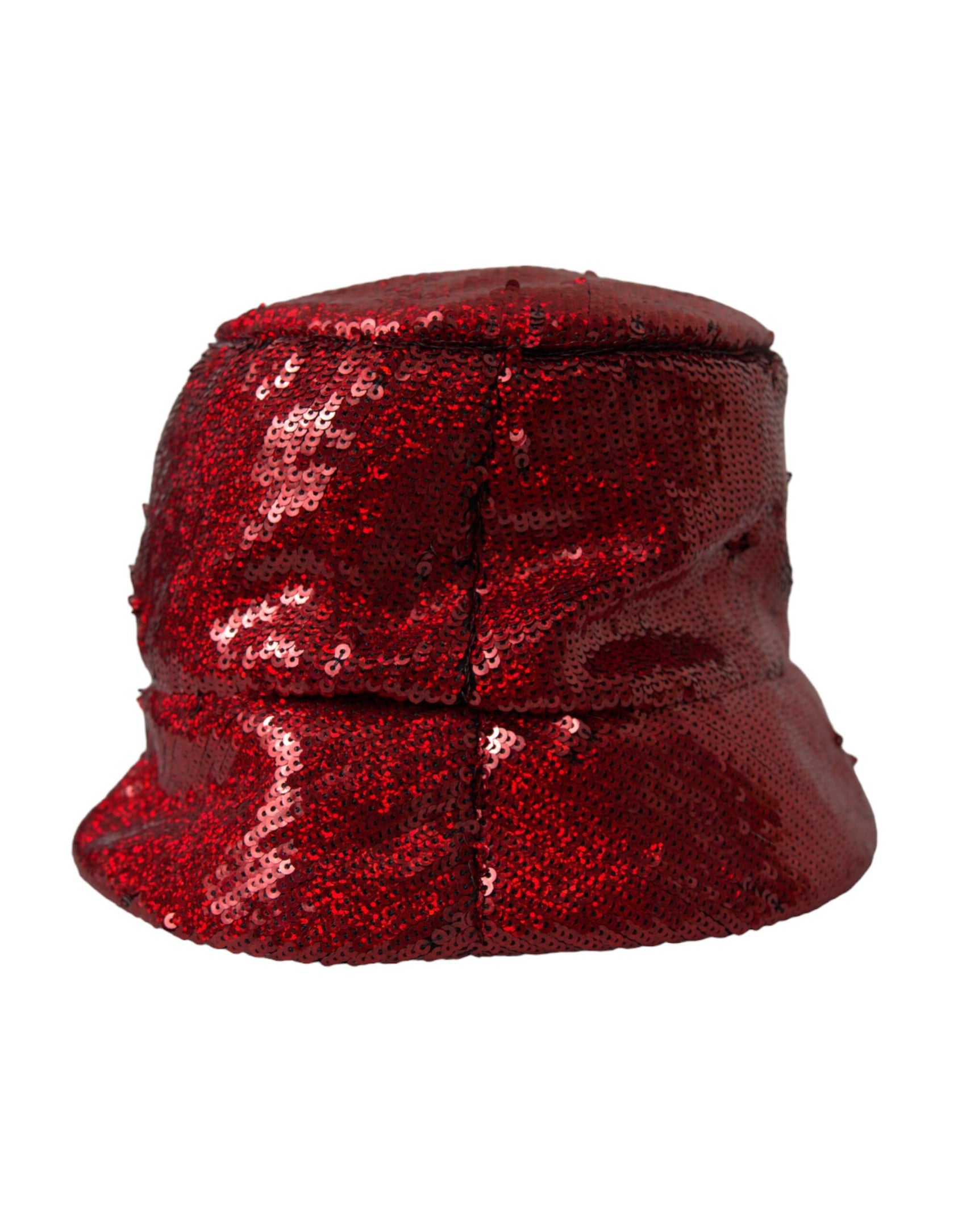 Cappello da pescatore in nylon con paillettes rosse da uomo