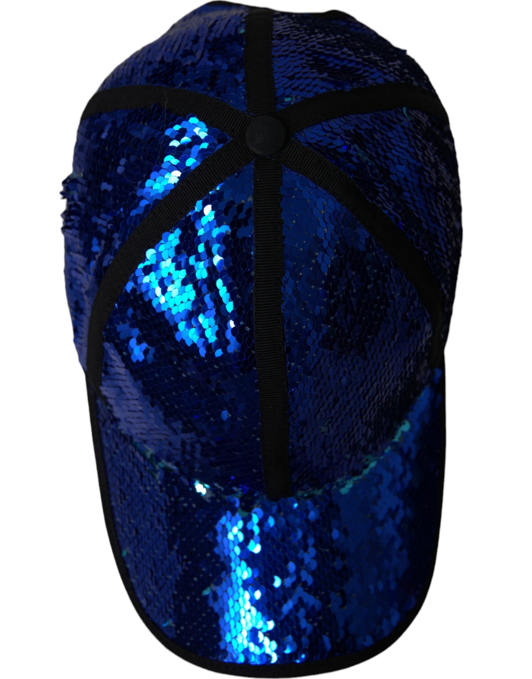 Cappello da baseball con paillettes blu royal da uomo