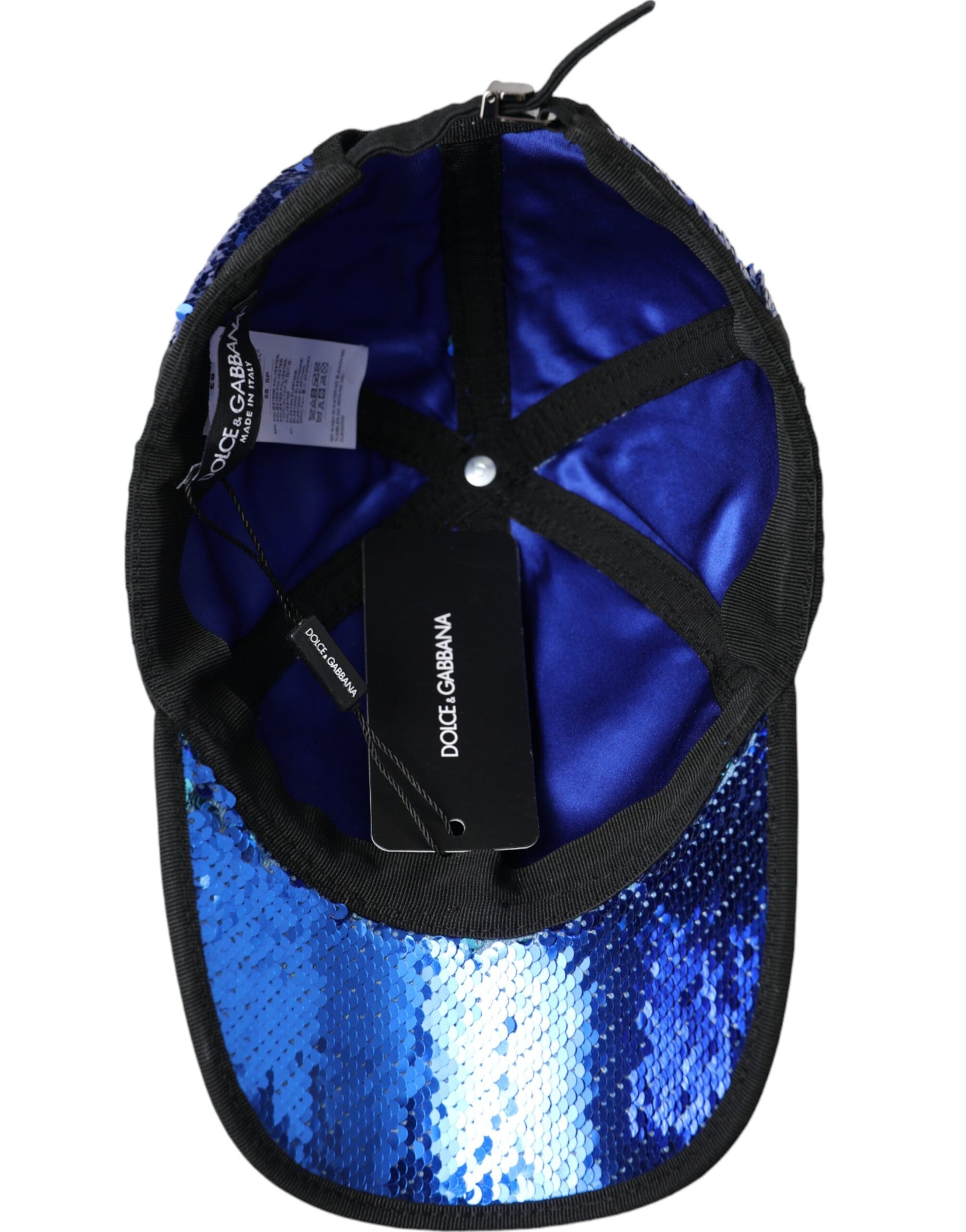 Cappello da baseball con paillettes blu royal da uomo