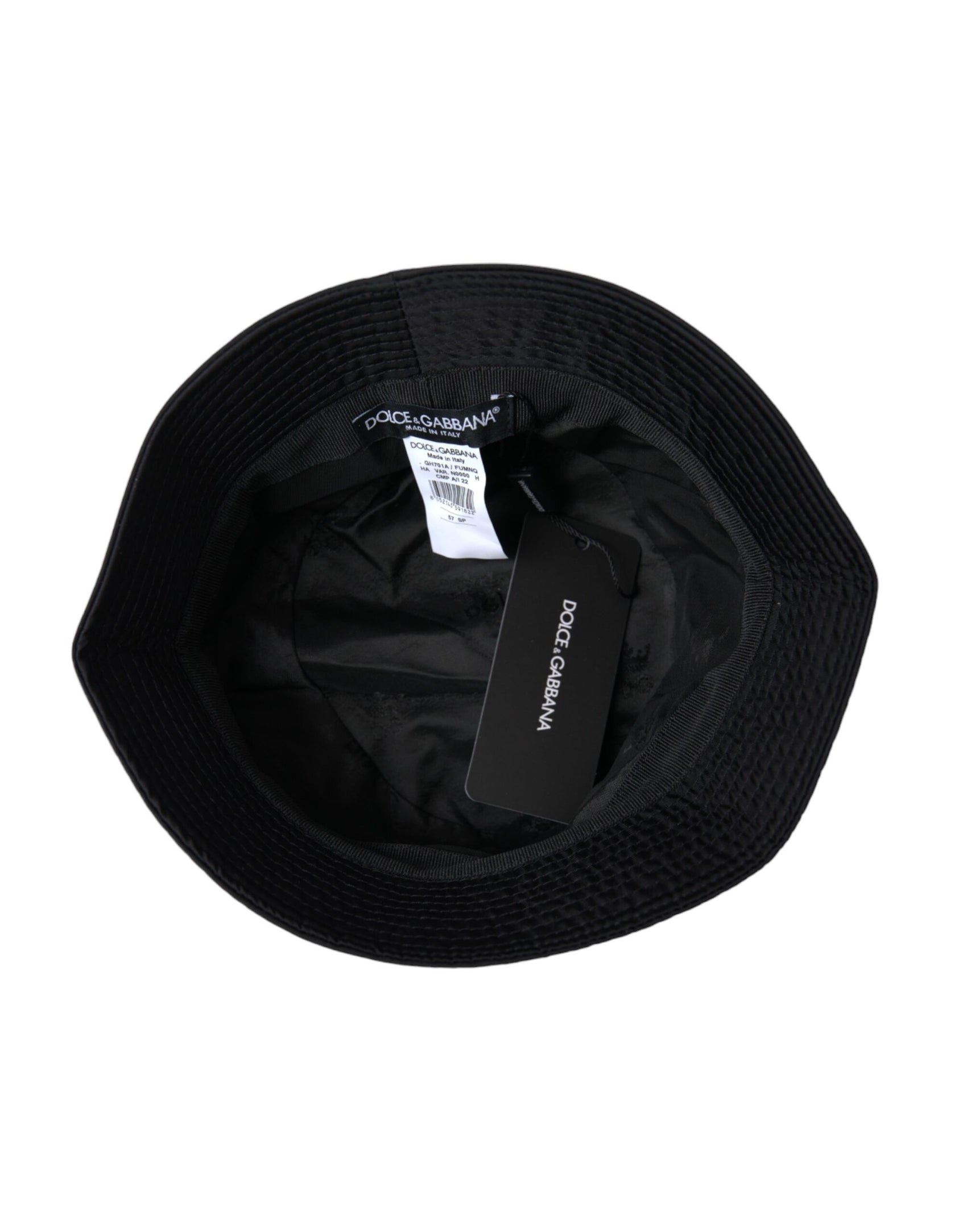 Cappello da pescatore con tesa larga nero da uomo