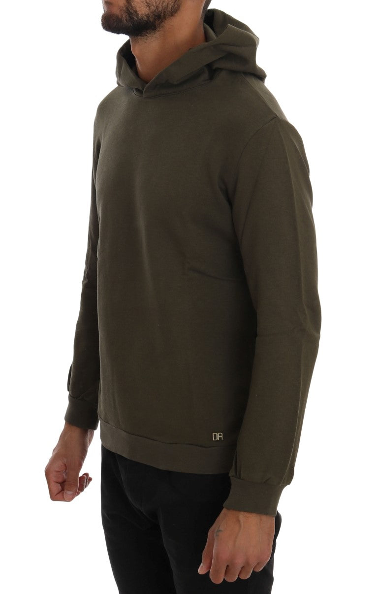 Eleganter grüner Kapuzenpullover aus Baumwolle