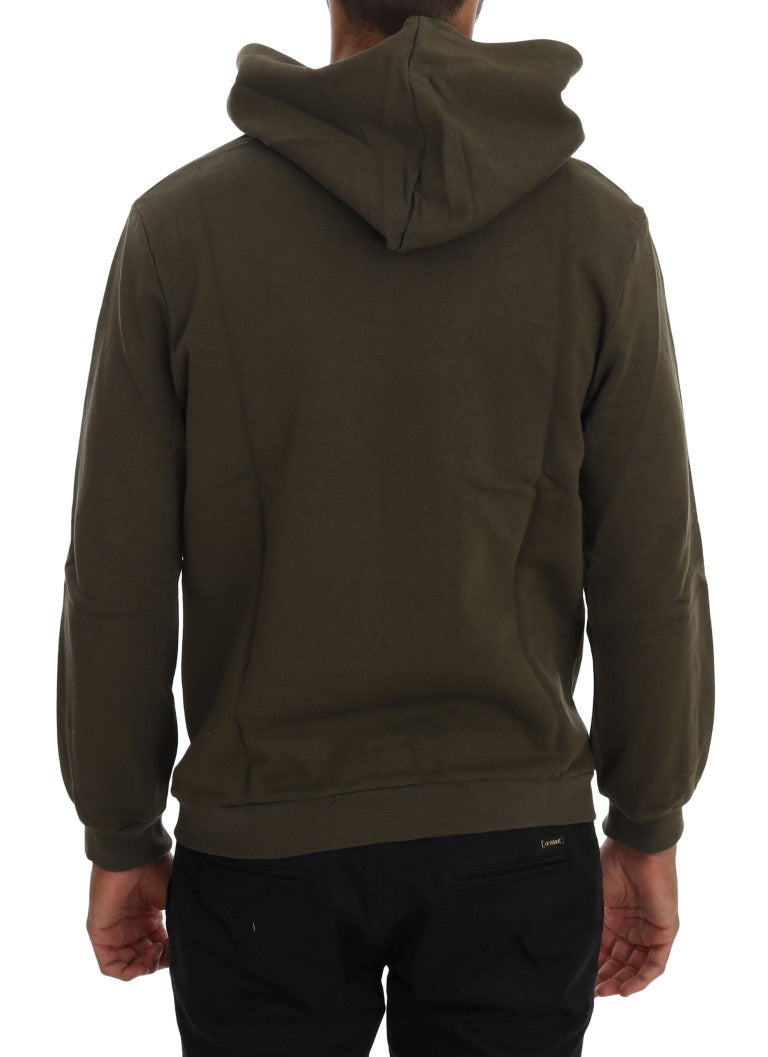 Eleganter grüner Kapuzenpullover aus Baumwolle