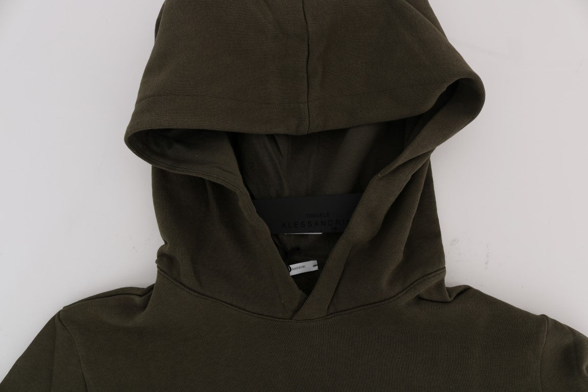 Eleganter grüner Kapuzenpullover aus Baumwolle