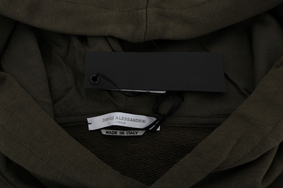 Eleganter grüner Kapuzenpullover aus Baumwolle