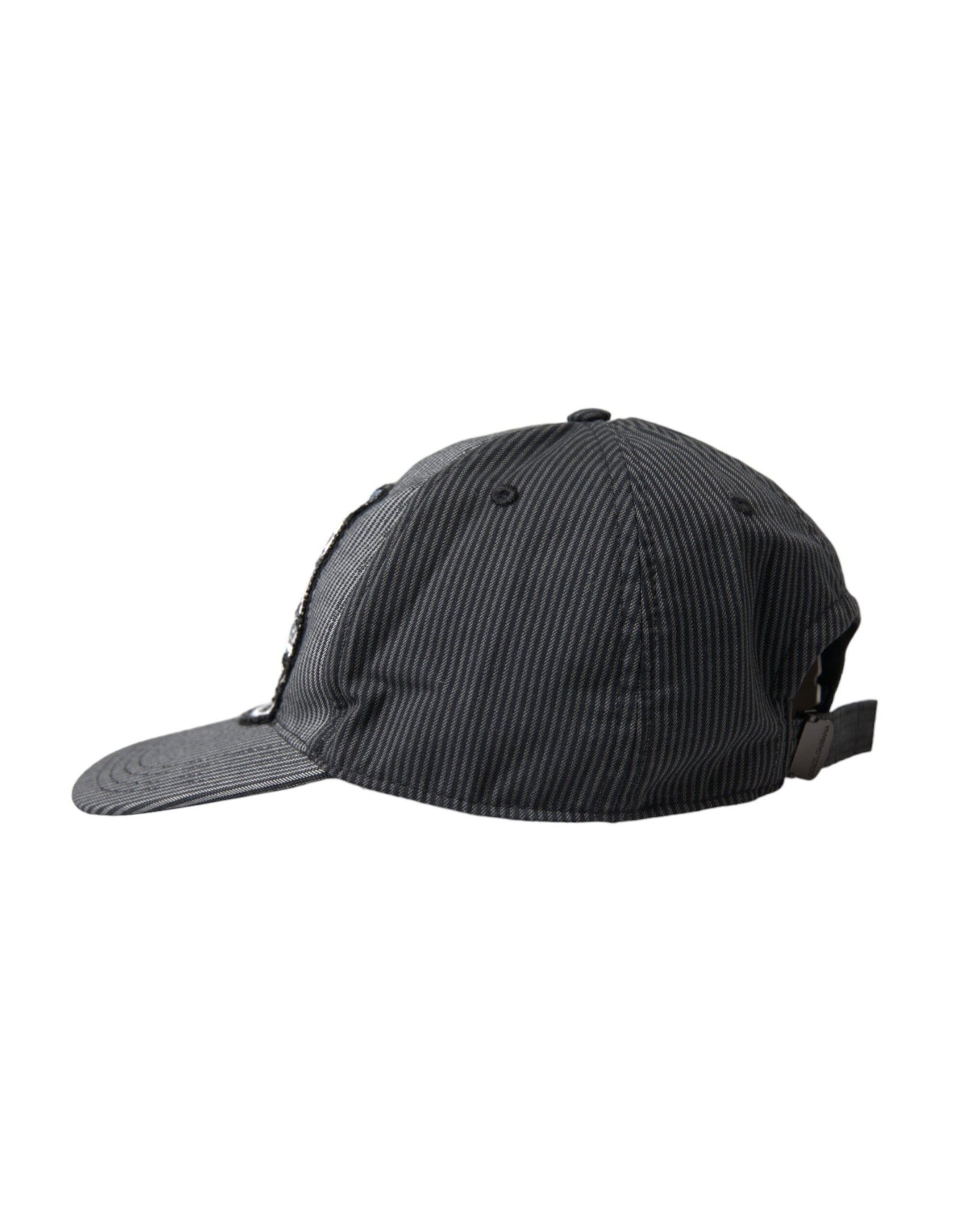 Cappello da baseball da uomo in cotone nero decorato
