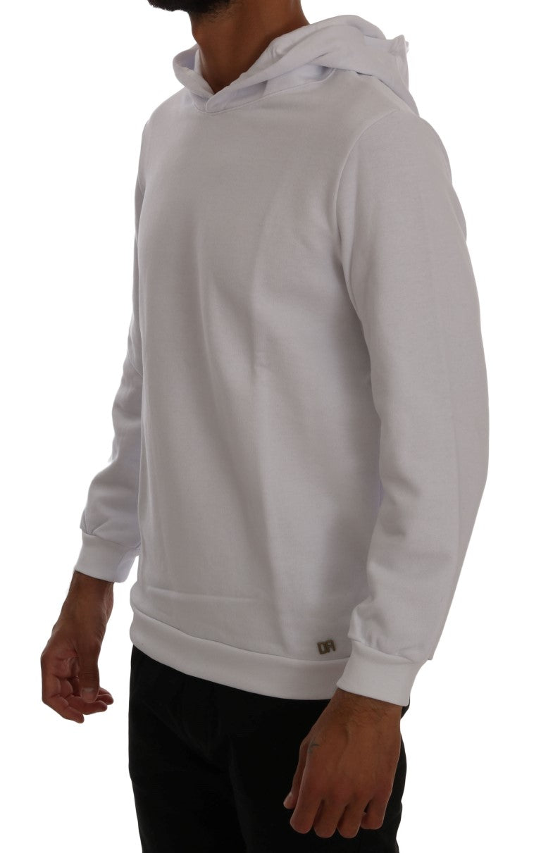 Eleganter weißer Kapuzenpullover aus Baumwolle
