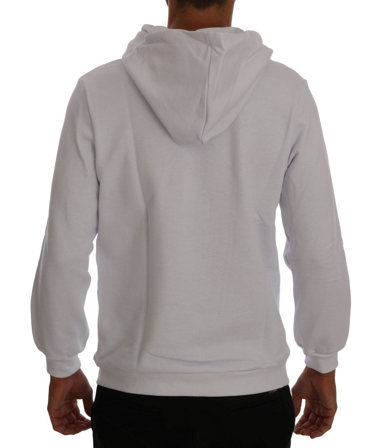 Eleganter weißer Kapuzenpullover aus Baumwolle