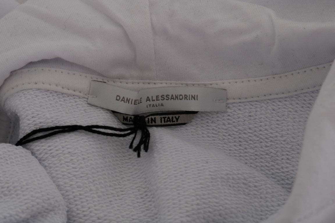 Eleganter weißer Kapuzenpullover aus Baumwolle