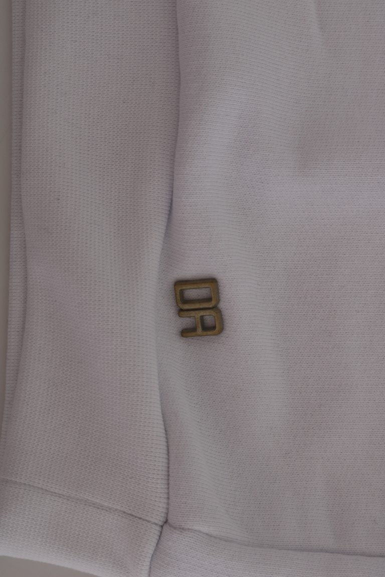 Eleganter weißer Kapuzenpullover aus Baumwolle