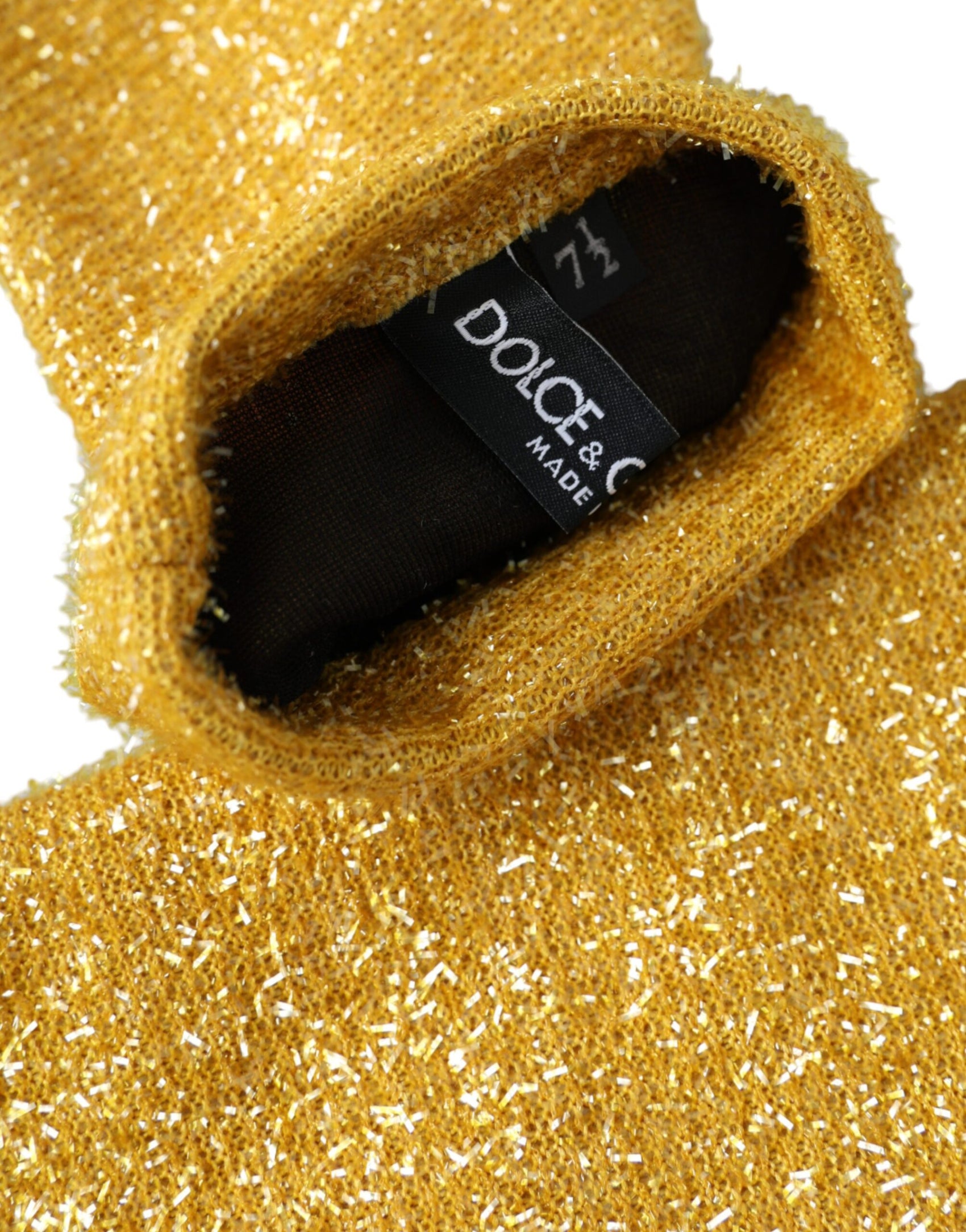 Goldfarbene Lurex Fantasia Handschuhe in mittlerer Armlänge