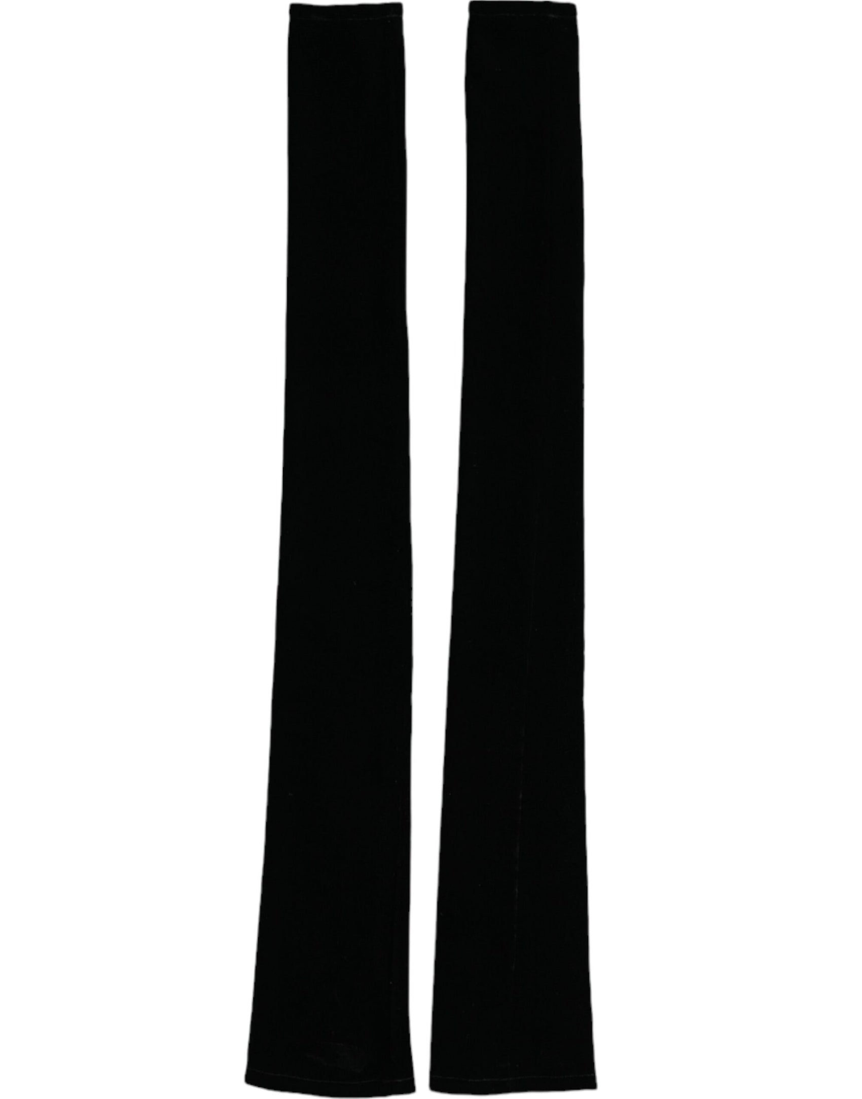 Schwarze, fingerlose, lange Handschuhe aus Nylon mit Ellenbogenschutz