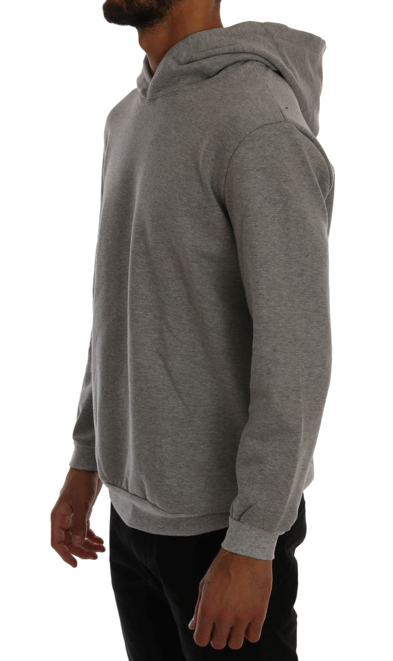 Anspruchsvoller Kapuzenpullover aus grauer Baumwolle