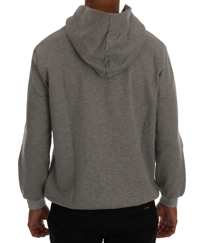 Anspruchsvoller Kapuzenpullover aus grauer Baumwolle