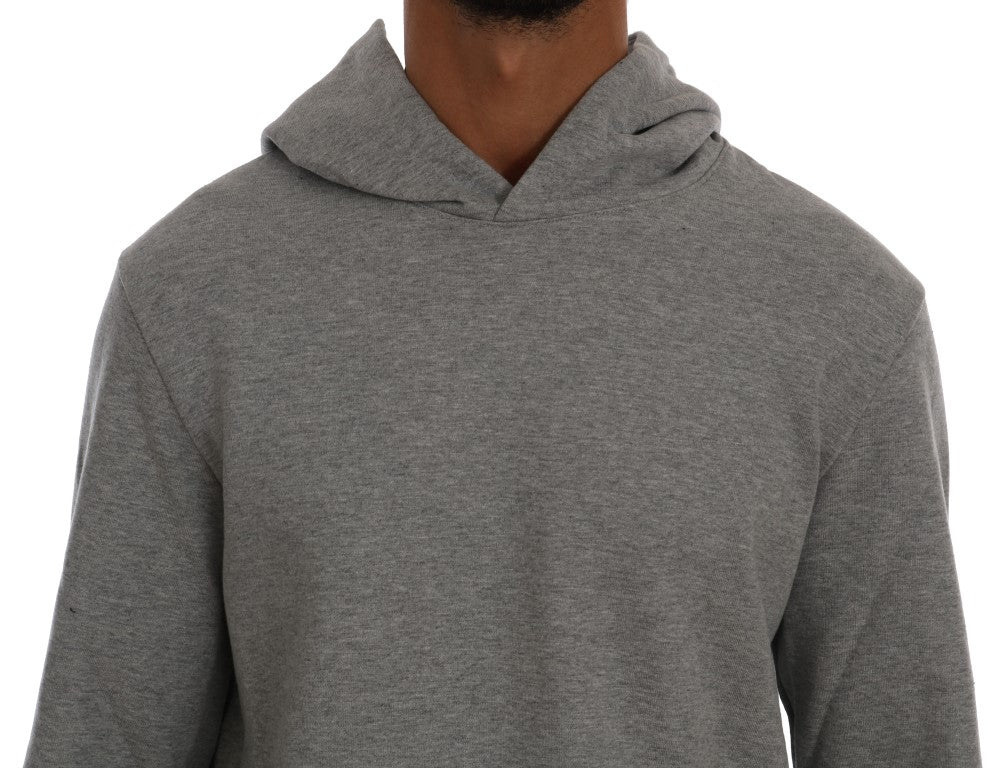 Anspruchsvoller Kapuzenpullover aus grauer Baumwolle