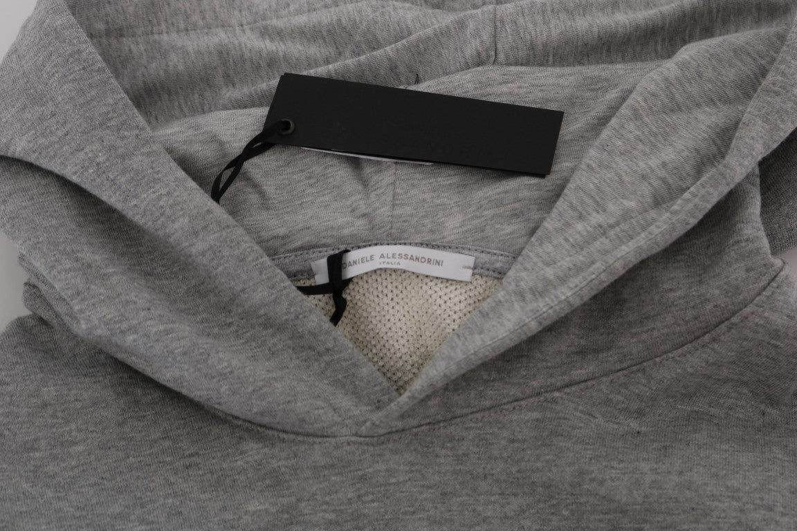 Anspruchsvoller Kapuzenpullover aus grauer Baumwolle