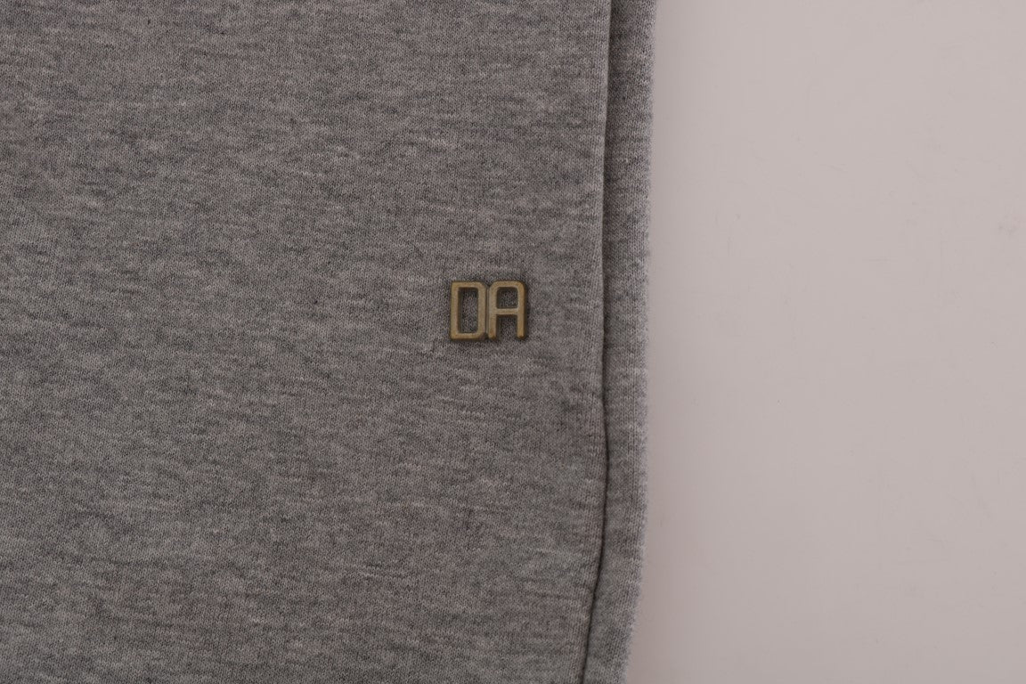 Anspruchsvoller Kapuzenpullover aus grauer Baumwolle