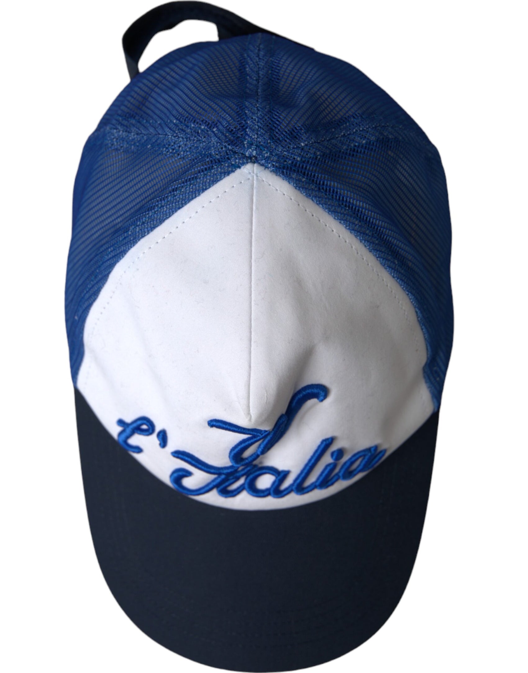 Blau-weiß-schwarze Italia Mesh-Baseballmütze