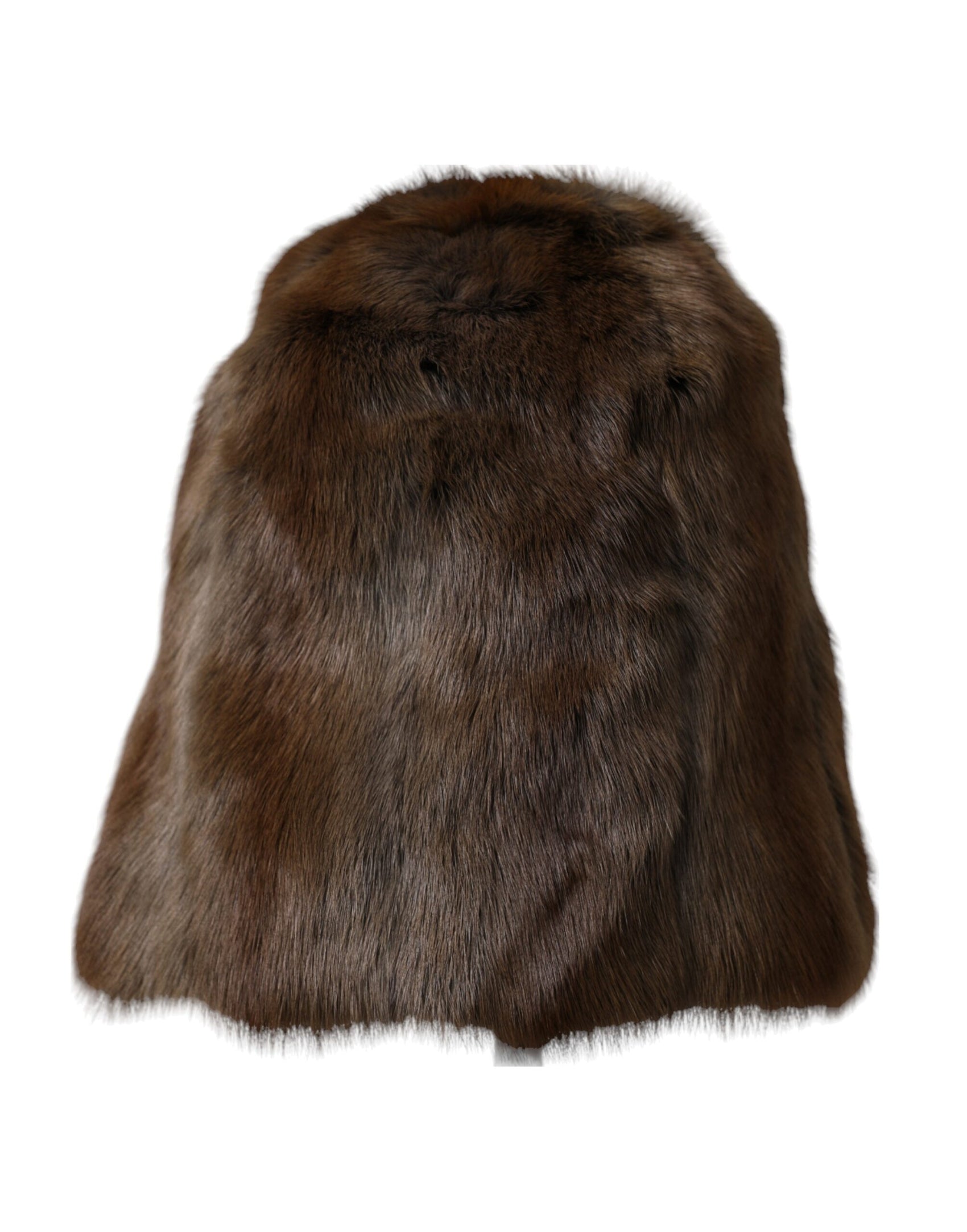 Braune Wieselfell Damen Kaschmir Mütze Beanie