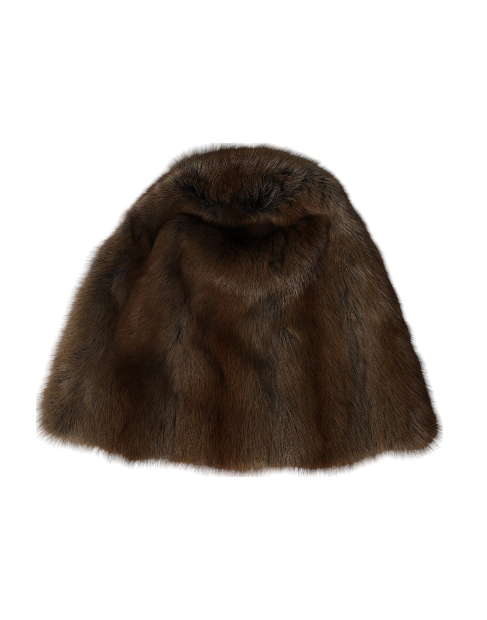 Braune Wieselfell Damen Kaschmir Mütze Beanie