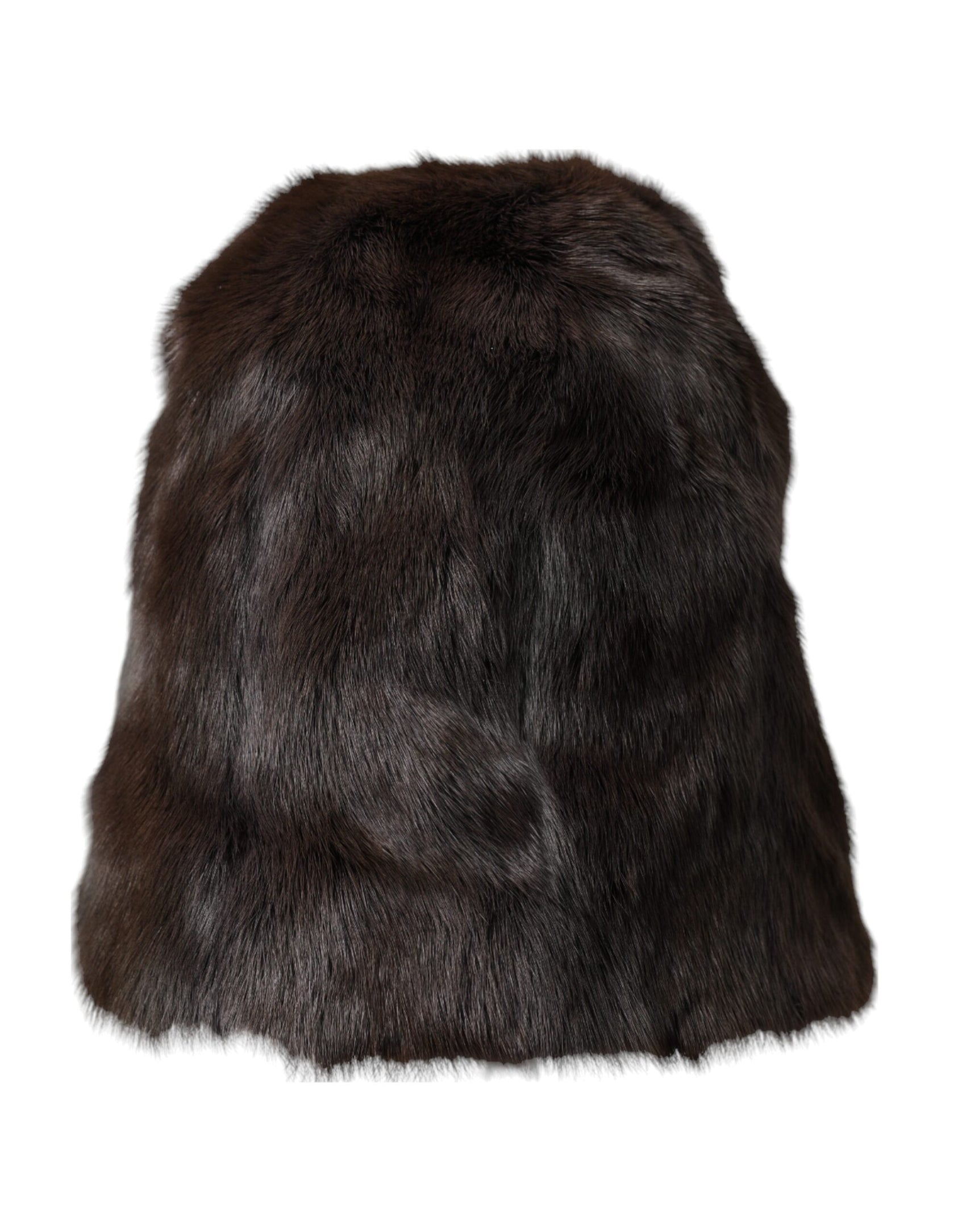 Braune Wieselfell Damen Kaschmir Mütze Beanie