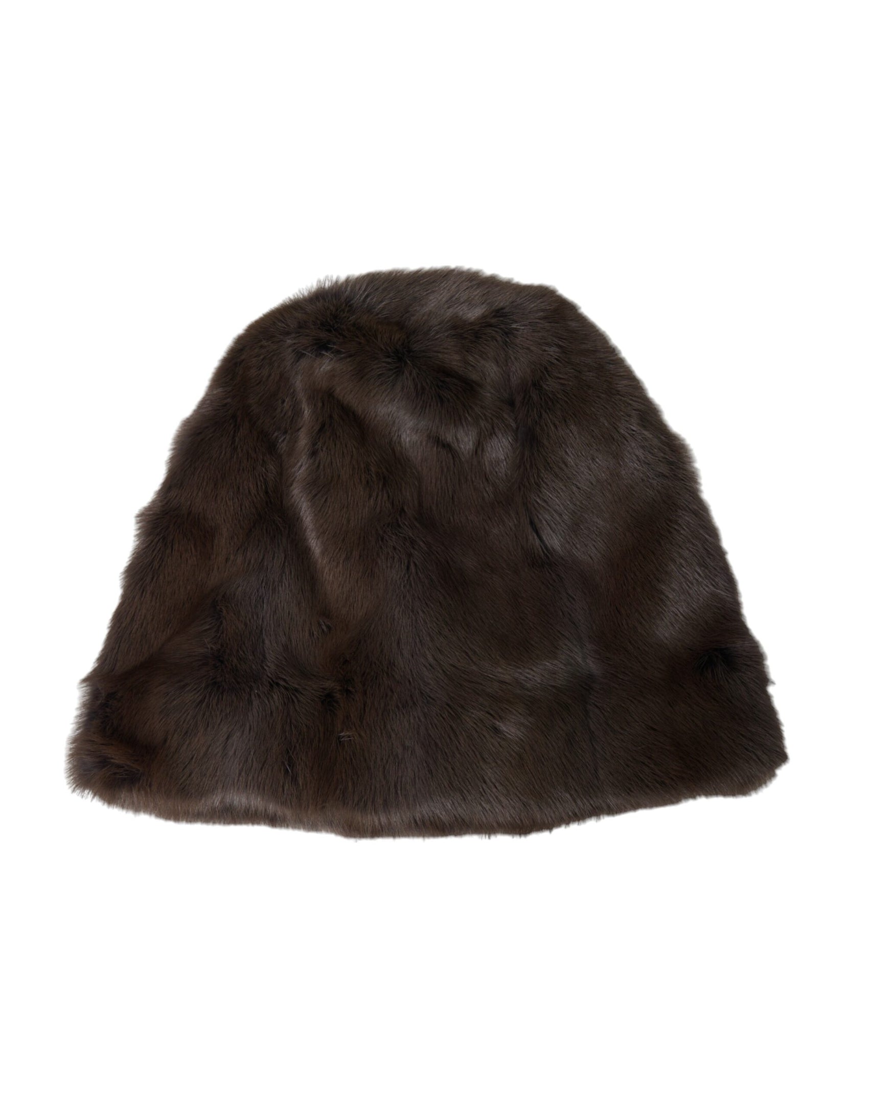 Braune Wieselfell Damen Kaschmir Mütze Beanie