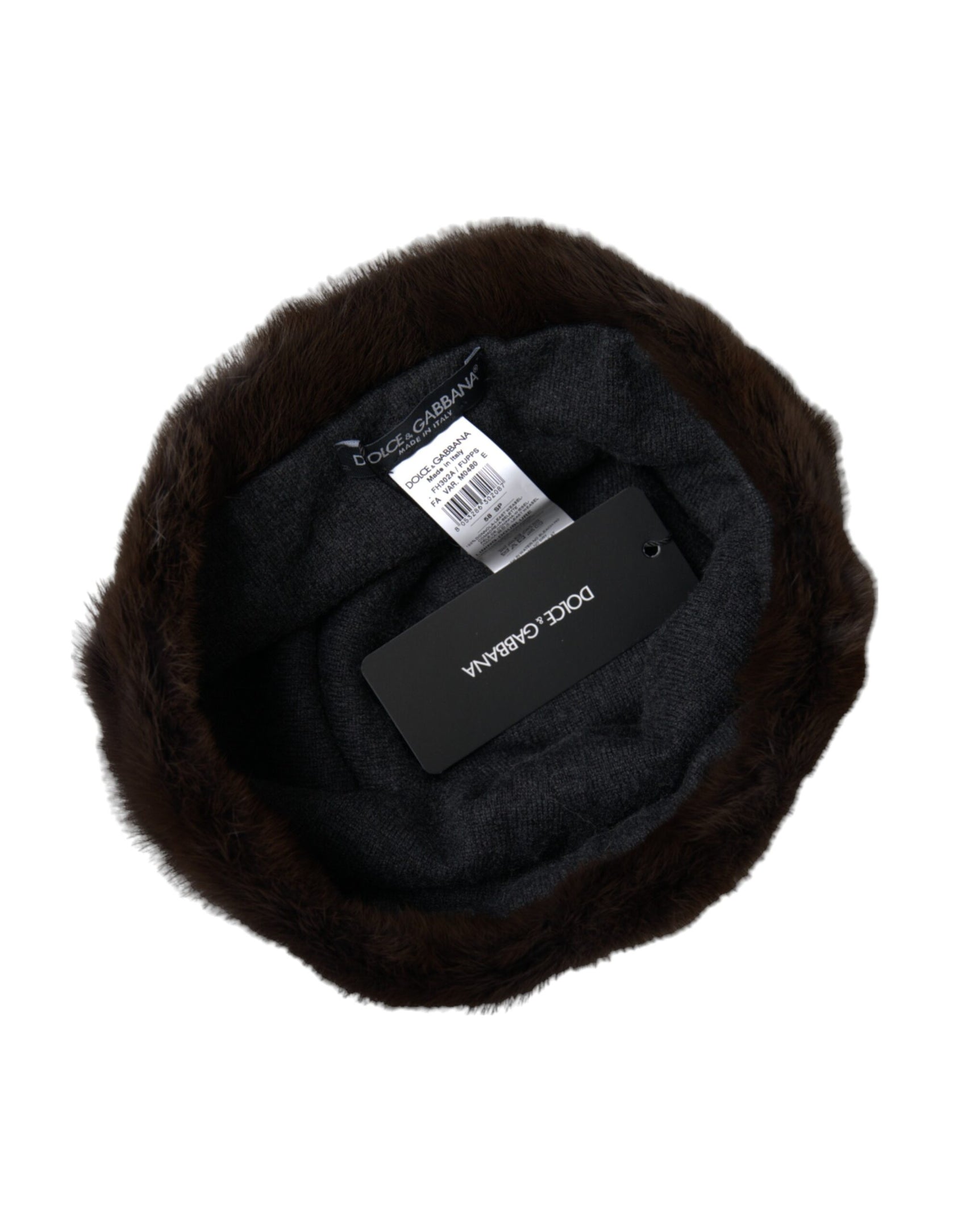 Braune Wieselfell Damen Kaschmir Mütze Beanie