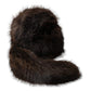 Women Brown Raccoon Fur Bucket Hat