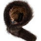 Women Brown Raccoon Fur Bucket Hat