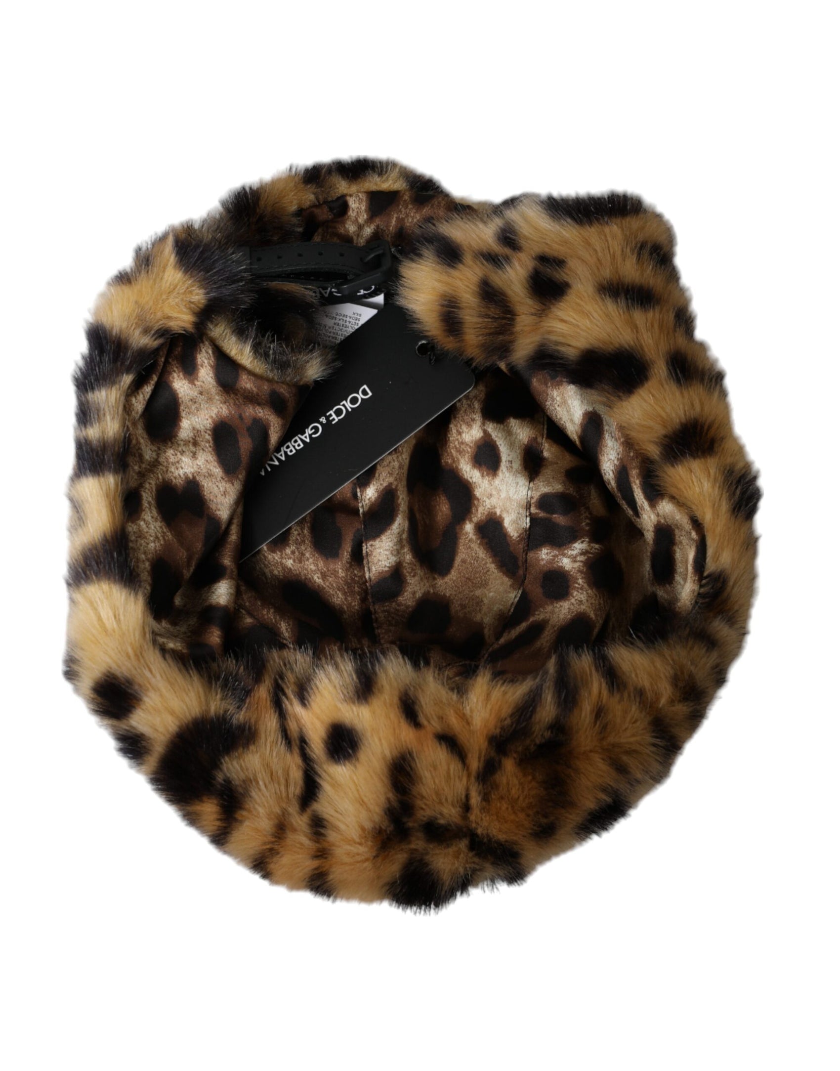 Brauner Leopardenfell-Bucket-Hut für Damen