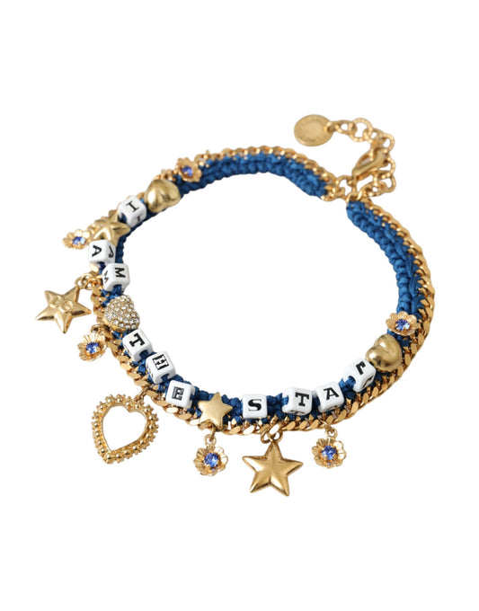 Bracciale Iam The Star in ottone dorato con catena