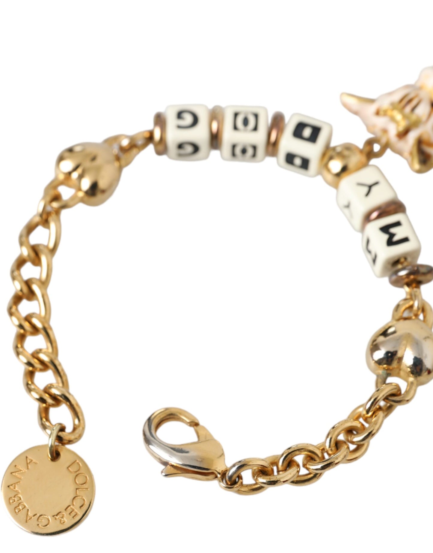 Bracciale a forma di cuore MY DOG in ottone color oro