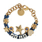 Gold Tone Brass Chain Star Fashion Bracelet