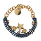 Gold Tone Brass Chain Star Fashion Bracelet