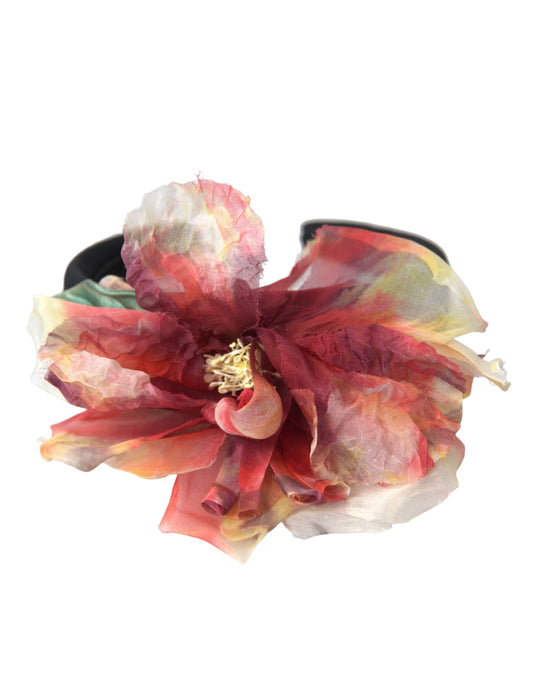 Rose Rosa Seide Floral Schwarz Tiara Frauen Haarband Diadem