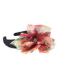 Rose Pink Silk Floral Black Tiara Women Hairband Diadem