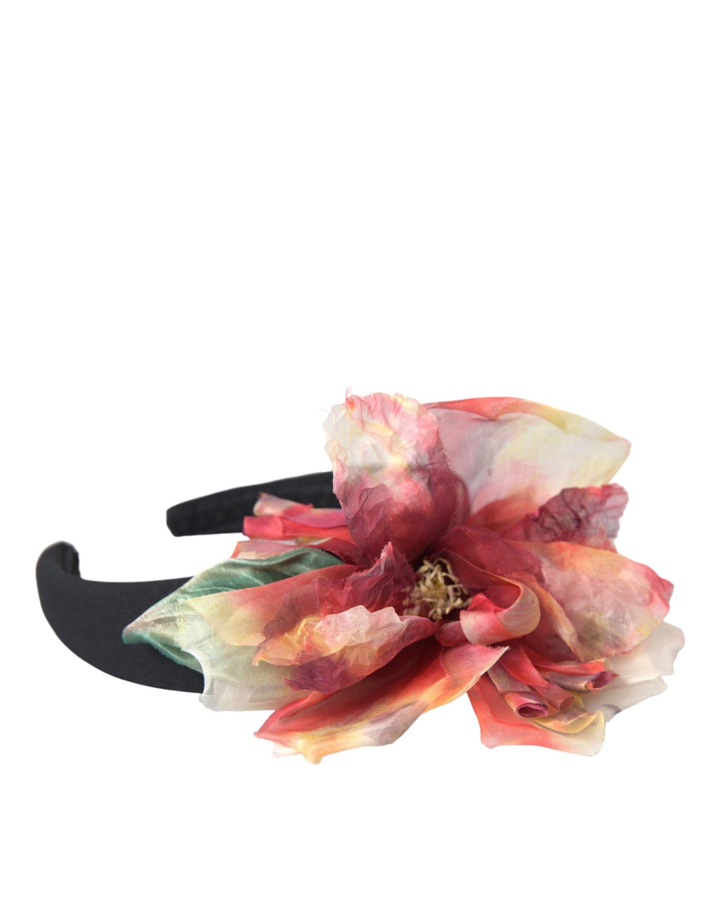 Rose Rosa Seide Floral Schwarz Tiara Frauen Haarband Diadem