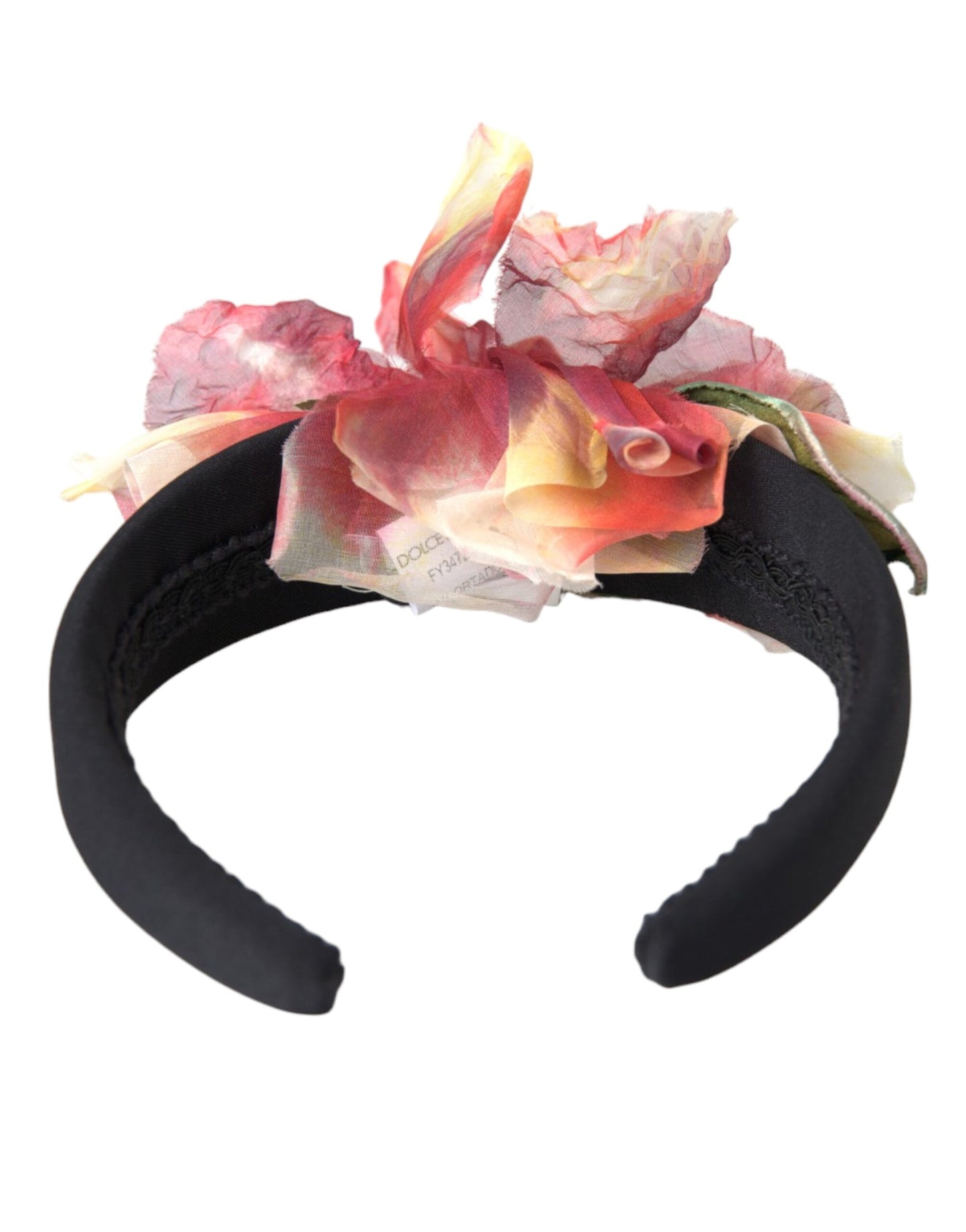 Rose Rosa Seide Floral Schwarz Tiara Frauen Haarband Diadem